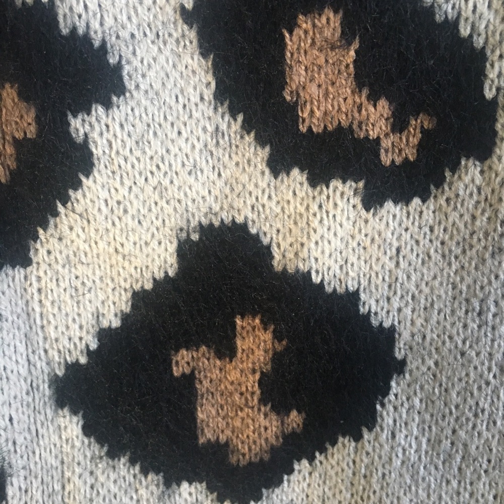 VENUS Leopard Open-Front Cardigan Sweater - Picture 4 of 4